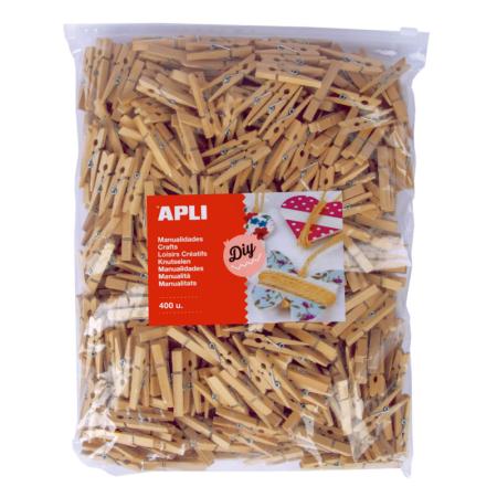 Dřevěné kolíčky APLI přirodní / Jumbo / 400 ks