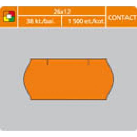 Etikety do etiketovacích kleští  -  26 x 12 mm Contact / oranžová