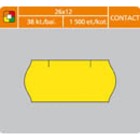 Etikety do etiketovacích kleští  -  26 x 12 mm Contact / žlutá