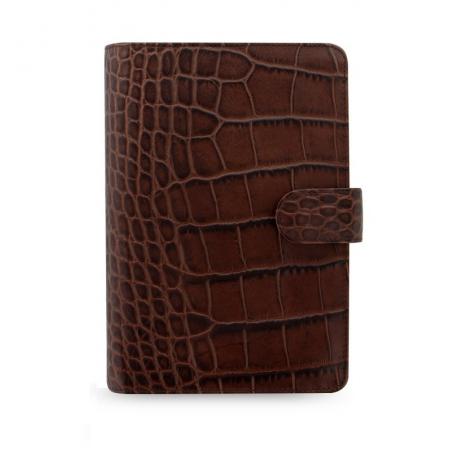 Filofax Classic Croc osobní týdenní 2021 kaštanová