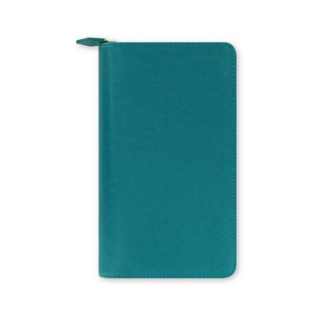 Diář Filofax Saffiano - compact / ZIP / akvamarín