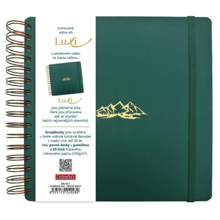 Fotoalbum Luxi - 24 x 21 cm / láhvově zelená hory