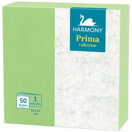 Ubrousky papírové barevné Harmony Color -  33 cm x 33 cm / zelená / 50 ks