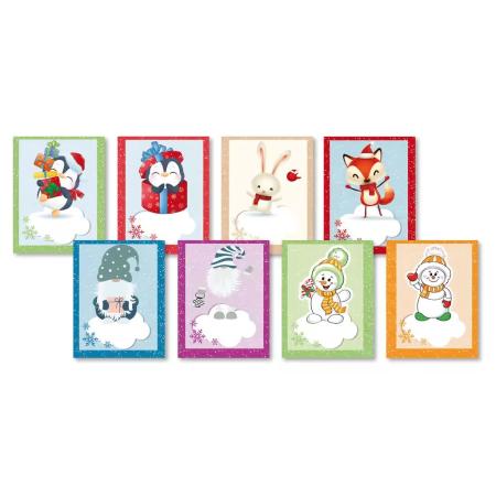 Jmenovky na dárky dětské - samolepící / mix motivů