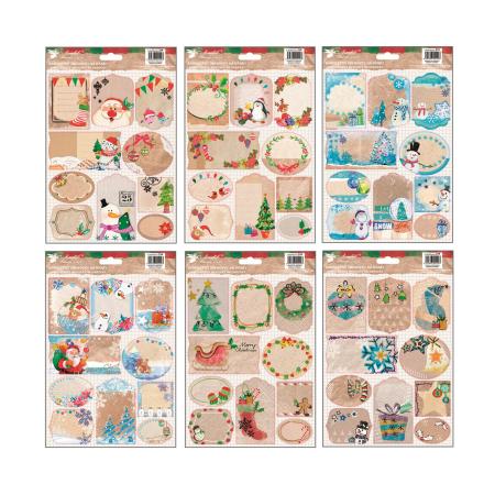 Jmenovky na dárky samolepicí 10 ks - KRAFT mix