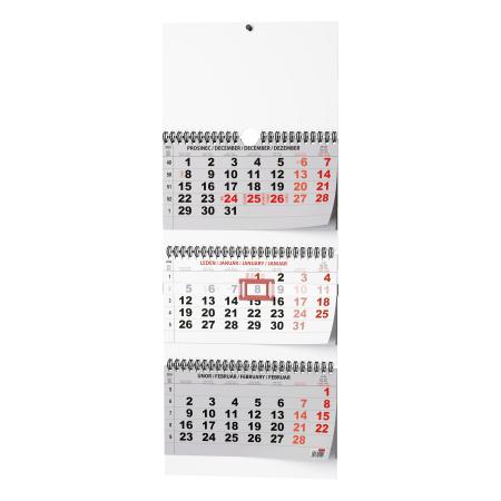 Kalendář nástěnný pracovní - tříměsíční skládaný / BNC5