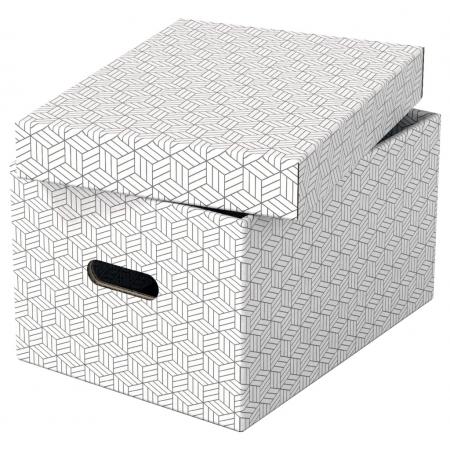 Krabice úložná s víkem - bílá M / 3ks