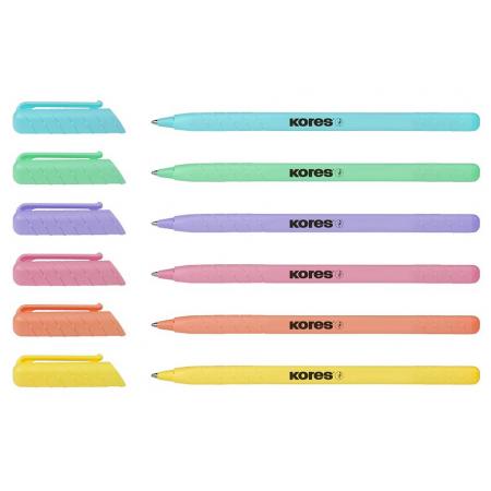 Kores kuličkové pero K0 - mix pastelových barev