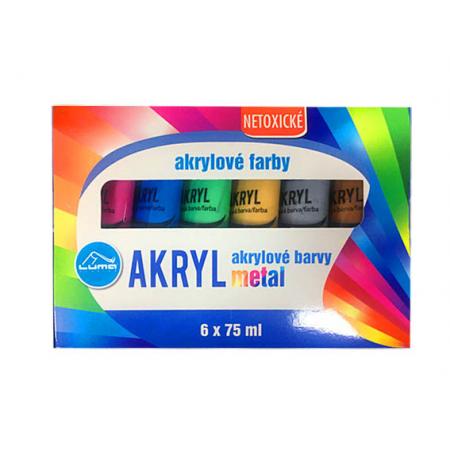 LUMA METAL sada akrylových barev 6 ks / 75ml