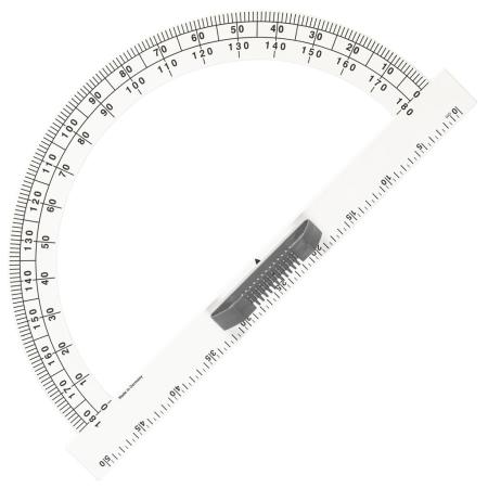 Magnetický úhloměr na tabuli WISSNER - 180° 50cm / bílá