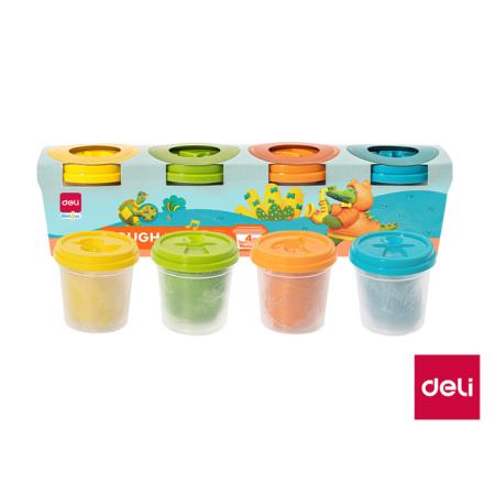 Modelovací hmota DELI měkká - 4 barvy / kelímek
