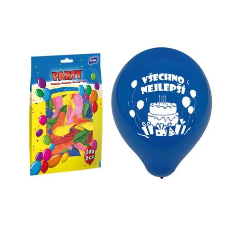 Nafukovací balonky - vel. M / 100 ks Všechno nejlepší