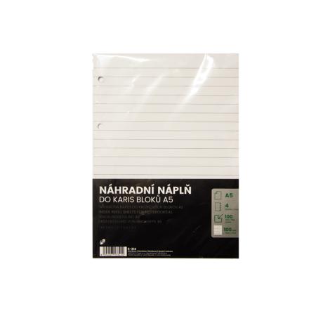 Vložky do kroužkových záznamníků  -  A5 / linka