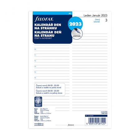 Náhradní vložky do diářů Filofax - kalendář A5 2021 denní