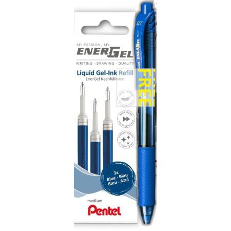 náplň LR7-3C modrá Pentel /3ks + Energel BL107 modrý