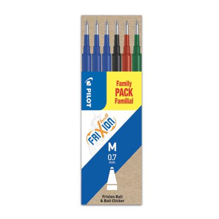 Náplň Pilot FriXion 0,7 -  mod,čer,črv,zel / 6 ks