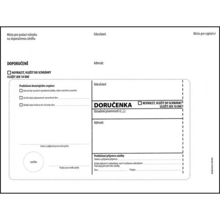 Obálky C5 s doručenkou, vytrhovací okénko - bílá / 1000 ks