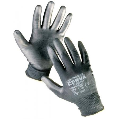 Ochranné rukavice bezešvé -  BUNTING / černé / vel.8