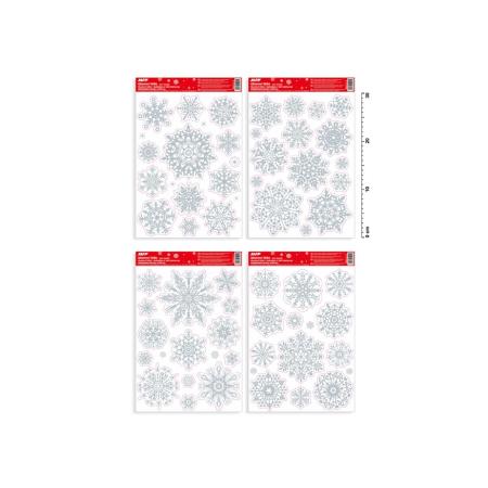 Okenní fólie Glitr - mix stříbrné vločky / 20 x 30cm