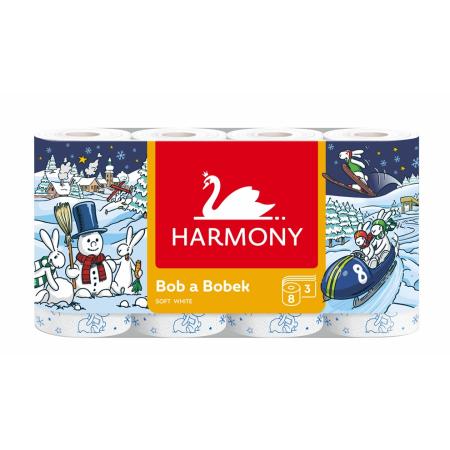 Papír toaletní Harmony Soft edice Bob a Bobek - 3-vrstvý / 8 rolí