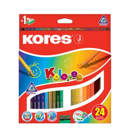 Pastelky trojhranné Kores - 24 barev