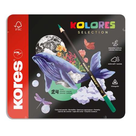 Pastelky trojhranné Kores Kolores box - 24 barev