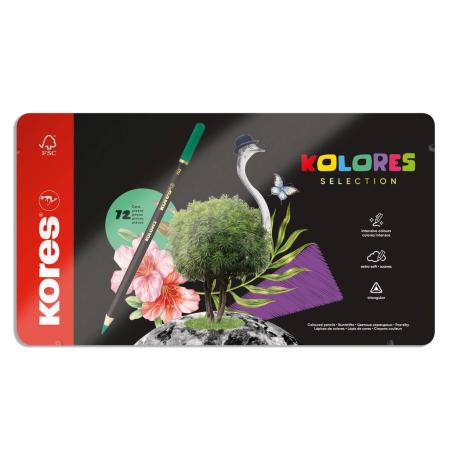 Pastelky trojhranné Kores Kolores box - 72 barev