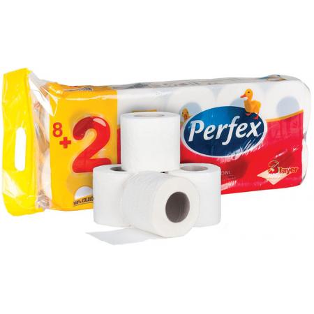 Toaletní papíry Perfex -   třívrstvý / bílá / 120 útržků / 10 ks