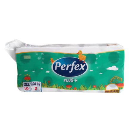 Toaletní papír Perfex - dvouvrstvý / bílá / 150 útržků / 10ks