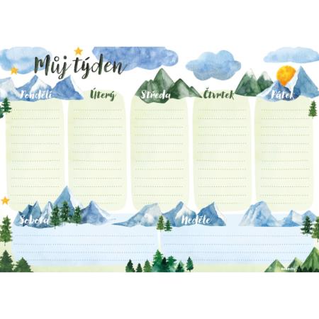 Plánovač týdenní A4 - Hory