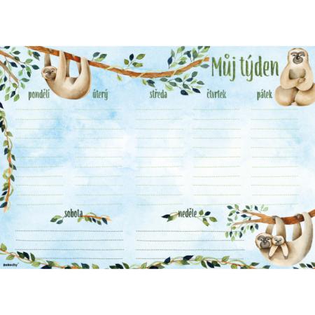 Plánovač týdenní A4 - Lenochod