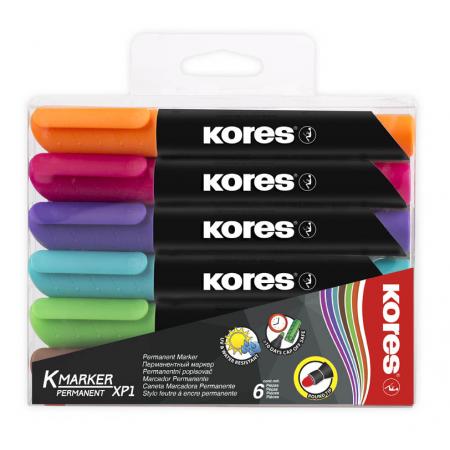 Popisovače permanentní Kores K-marker / 6 ks