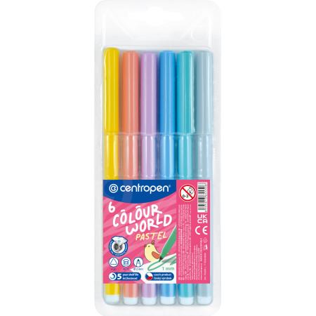 Popisovače Centropen 7550/6 6 ks Pastel