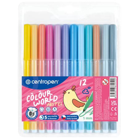 Popisovače Centropen vypratelné 7550/12 12 ks Pastel