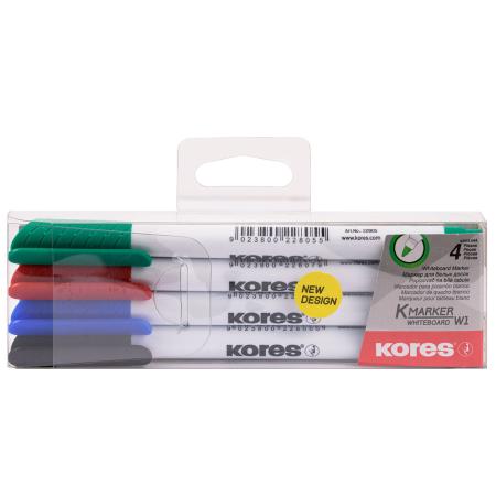 Popisovač K-Marker na bílé tabule - TENKÝ / sada 4 ks