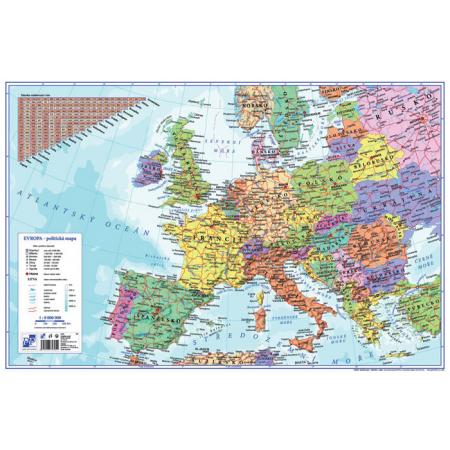 Pracovní podložky dekorované  -  jednostranná / mapa Evropa