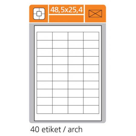 Print etikety A4 pro  laserový a inkoustový tisk - 48,5 x 25,4 mm (40 etiket / arch)