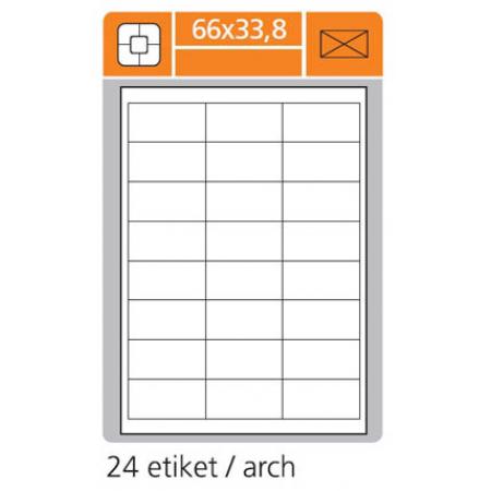 Print etikety A4 pro laserový a inkoustový tisk - 66 x 33,8 mm (24 etiket / arch)