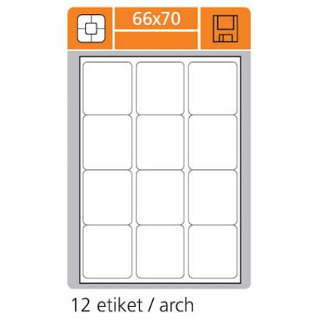 Print etikety A4 pro laserový a inkoustový tisk - 66 x 70 mm (12 etiket / arch)