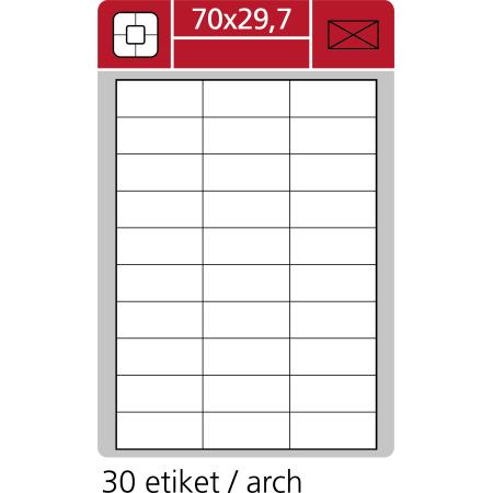 Print etikety A4 pro laserový a inkoustový tisk - 70 x 29,7 mm (30 etiket / arch)