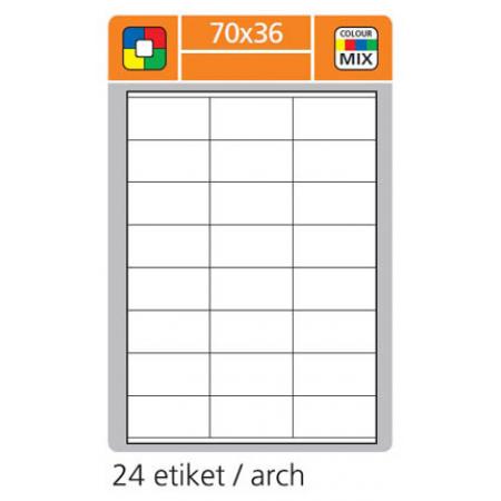 Print etikety A4 pro laserový a inkoustový tisk - 70 x 36 mm (24 etiket/ arch) žlutá