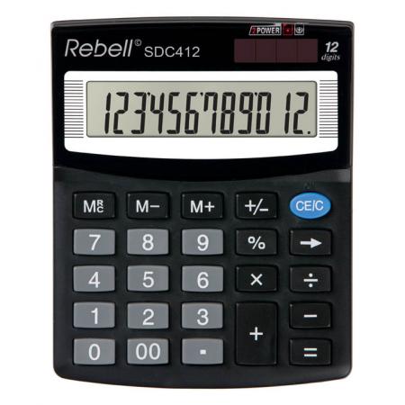 Kalkulačka Rebell SDC -  displej 12 míst / 412+ černá