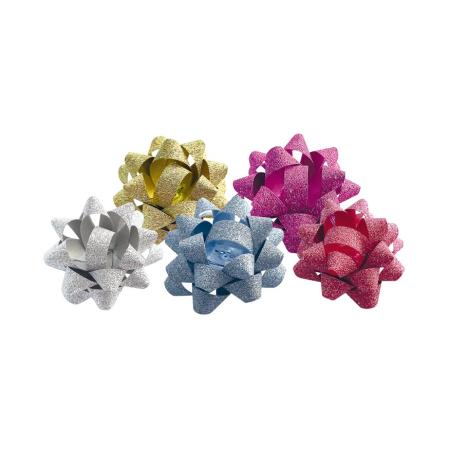 Rozetky samolepicí - střední 5 cm / glitr / mix barev