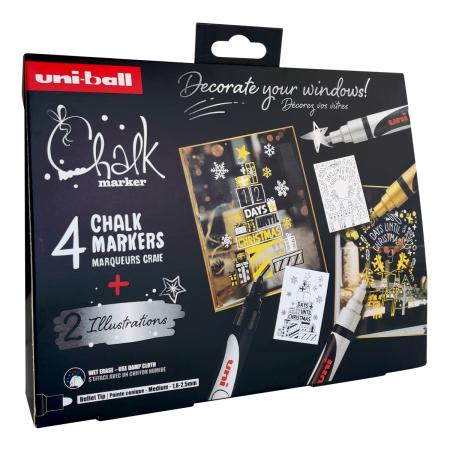 Sada křídových popisovačů UNI - Vánoční sada Nordic 1,8 - 2,5 mm / mix barev