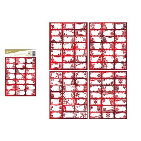 Samolepky na dárky - červené / 21 ks