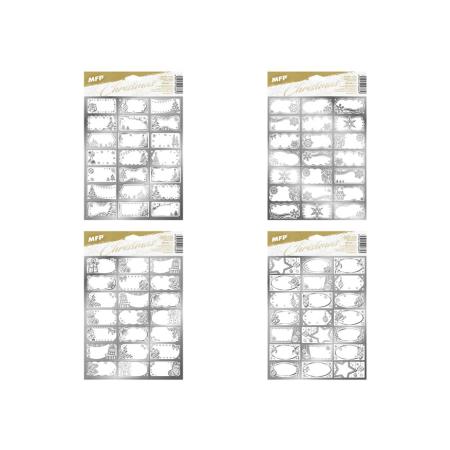 Samolepky na dárky - stříbrné / 21 ks