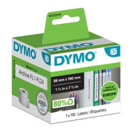 Štítky pro DYMO LabelWritter  -  36 x 190 mm / na pořadače papírové / 1 x 110 ks