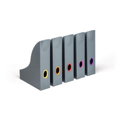 Stojan na časopisy Varicolor Magazine set - šedo-barevný / 5 stojanů