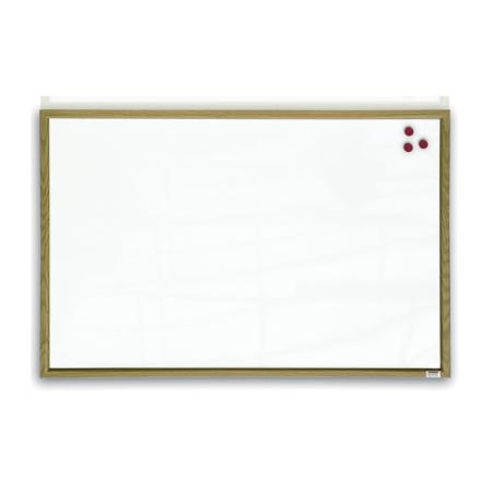 Tabule bílá magnetická v dřevěném rámu  -  60 x 90 cm