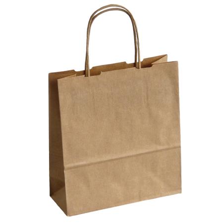 Tašky papírové kroucená ucha -  hnědá / 180 x 80 x 250 mm